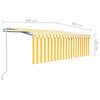 vidaXL Automatisk uttrekkbar markise med rullegardin 4x3 m gul og hvit