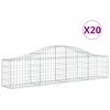 vidaXL Gabionkurver buede 20 stk 200x30x40/60 cm galvanisert jern