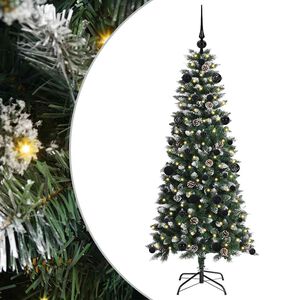 vidaXL Kunstig juletre med 150 LED gr&oslash;nn 150 cm PVC og plast og st&aring;l