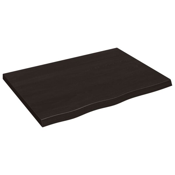 vidaXL Benkeplate til bad m&oslash;rkebrun 80x60x(2-4) cm behandlet heltre