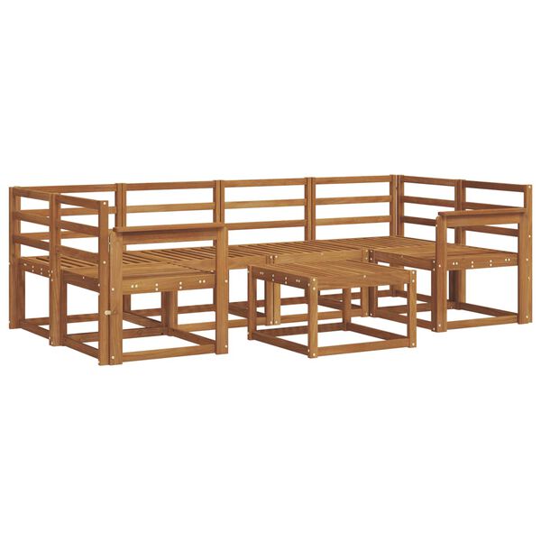 vidaXL Utend&oslash;rs sofa-sett 7 pcs Naturlig Solid akasietre