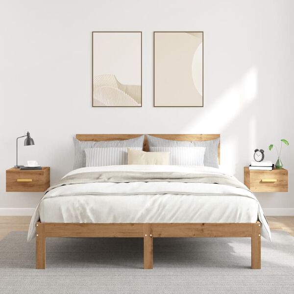 vidaXL Veggmonterte nattbord 2 stk artisan eik 35x35x20 cm