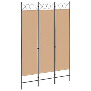 vidaXL 3-panel romdeler Beige 120 x 180 cm Stoff