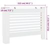 vidaXL Radiatordeksler 2 stk hvit 112x19x81,5 cm MDF