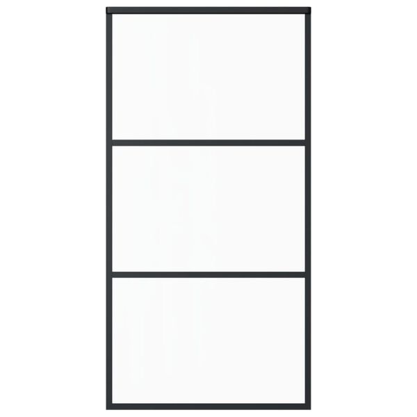 vidaXL Skyvedør ESG-glass og aluminium 102x205 cm svart