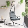 vidaXL Hengende eggeformet stol Antrasitt 94 x 107 x 196.5 cm Stål