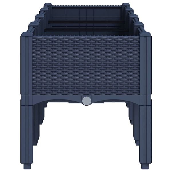 vidaXL Plantekasse med ben bl&aring;gr&aring; 160x40x42 cm PP