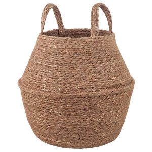 vidaXL Blomsterkrukke med h&aring;ndtak Naturlig &Oslash; 22 x 20 cm 100% sj&oslash;gress