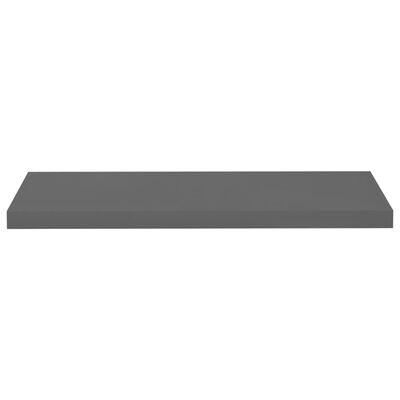 vidaXL Flytende vegghyller 4 stk høyglans grå 80x23,5x3,8 cm MDF