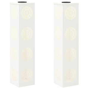 vidaXL Solenergi LED stibelys 2 stk. Varmhvit 18 x 18 x 80 cm