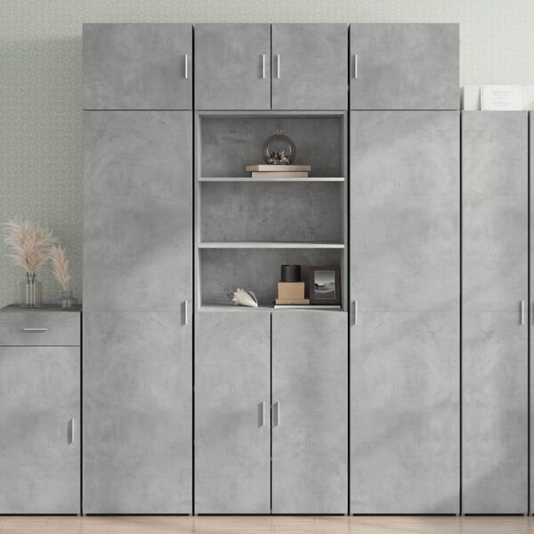 vidaXL Highboard betonggr&aring; 70x42,5x185 cm konstruert tre
