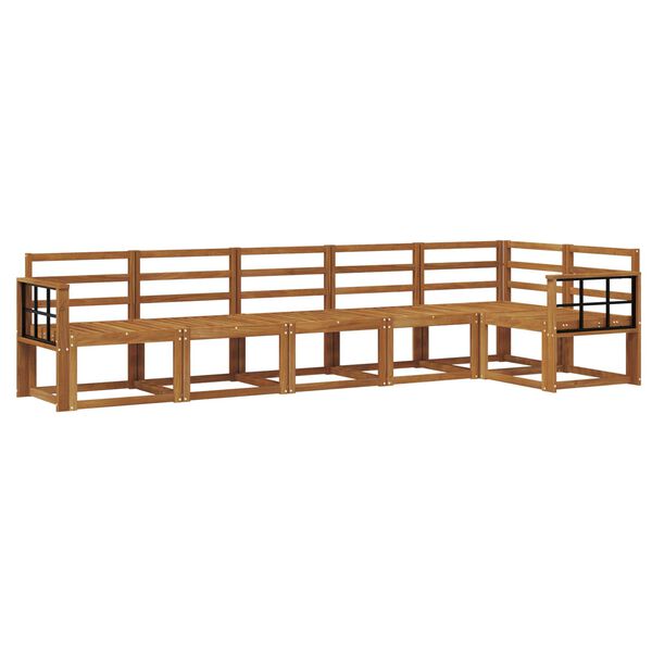 vidaXL Utend&oslash;rs sofa-sett 6 pcs Naturlig Solid akasietre