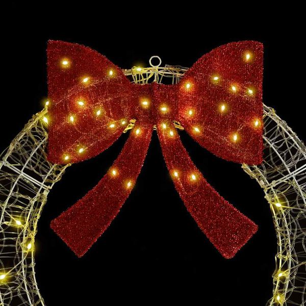 vidaXL Krans med 150 LED Varmhvit 120 cm Akryl