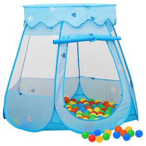 vidaXL Leketelt med 250 baller bl&aring; 102x102x82 cm