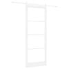 vidaXL Skyved&oslash;r ORKDAL Hvit 93 x 232 cm Massivt furutre og glass