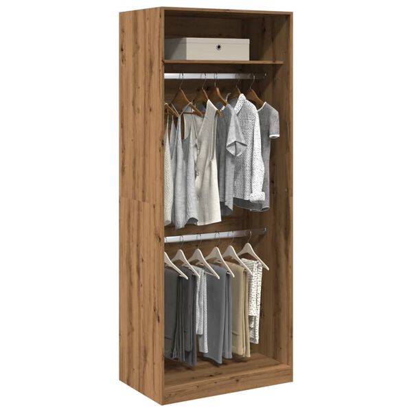 vidaXL Garderobe artisan eik 80x50x200 cm konstruert tre
