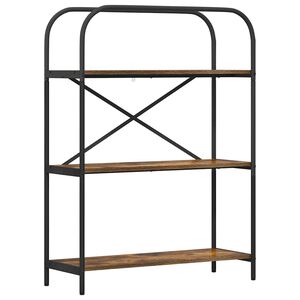 vidaXL Bokhylle 3 niv&aring;er 80 x 30 x 109 cm Konstruert tre R&oslash;kt eik