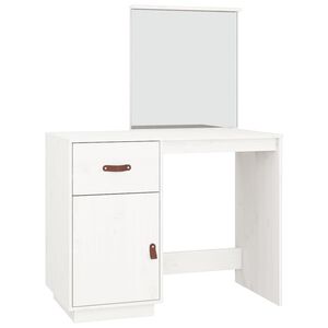 vidaXL Sminkebord hvit 95x50x134 cm heltre furu