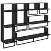 vidaXL Vegghyllesett Veggmontert 6 pcs Svart Eik 100 x 25 x 30 cm