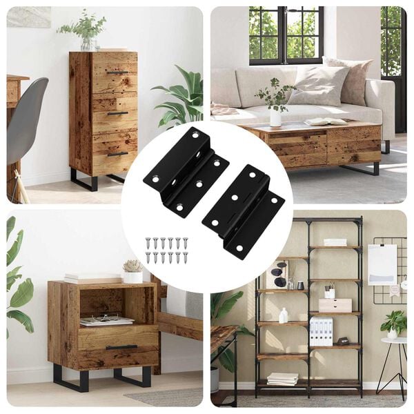 vidaXL Hingse 2 pcs Svart 38 x 17 x 60 mm Jern