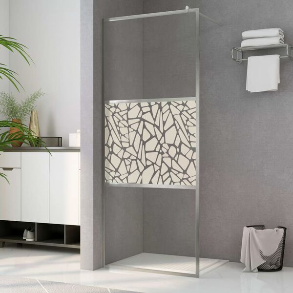 vidaXL Dusjvegg ESG-glass med steindesign 100x195 cm