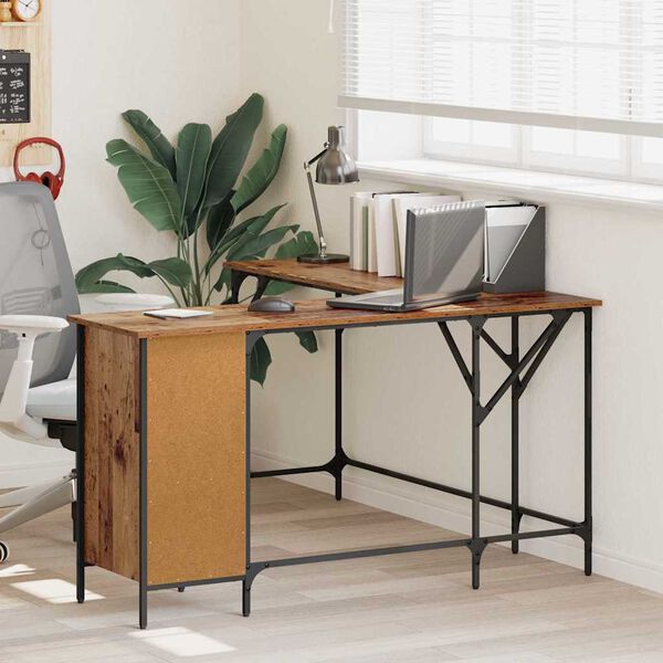 vidaXL Skrivebord Gamle tre 141 x 141 x 75 cm Konstruert tre