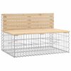 vidaXL Hagebenk gabiondesign 103x70x65 cm heltre furu