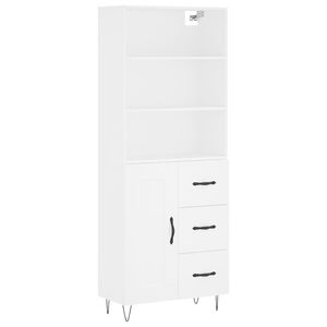 vidaXL Highboard hvit 69,5x34x180 cm konstruert tre