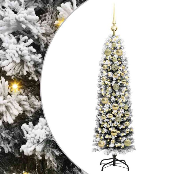 vidaXL Kunstig juletre med 150 LED gr&oslash;nn 150 cm PVC og st&aring;l og plast