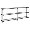 vidaXL Konsollbord med gjennomsiktig glassplate 194,5x30x81 cm st&aring;l