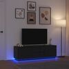 vidaXL TV-benk med LED-lys svart eik 160,5x41x50 cm