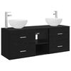 vidaXL Baderomsskapsett 3 stk. Svart eik 49,5 x 35 x 63 cm