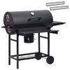 vidaXL T&oslash;nnegrill med hjul og hyller 3 stk. 115 x 85 x 95 cm Metall