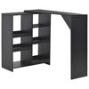 vidaXL Barbord med flyttbar hylle svart 138x39x110 cm
