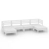 vidaXL Hagesofagruppe 6 deler hvit heltre furu