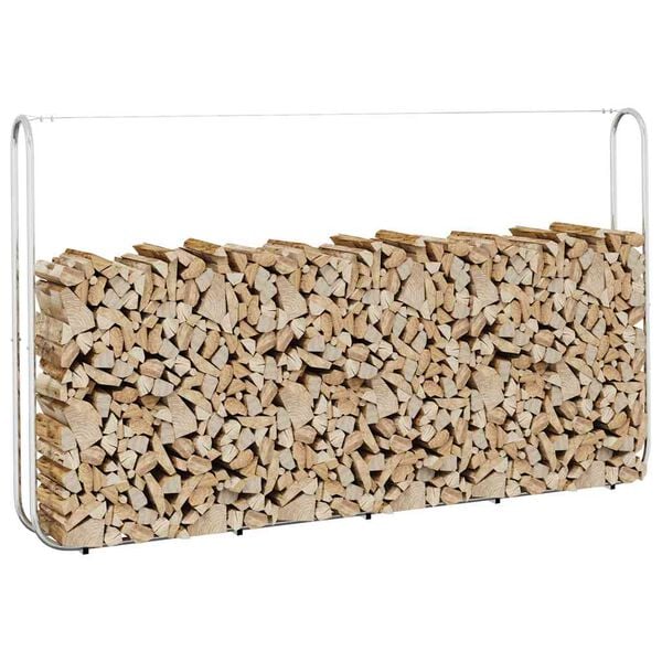 vidaXL Vedstativ 250x25x150 cm Galvanisert st&aring;l