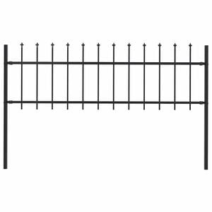vidaXL Hagegjerde Woerden med spydtopp st&aring;l 170x60 cm svart