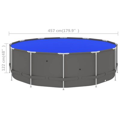 vidaXL Svømmebasseng med stålramme 457x122 cm antrasitt