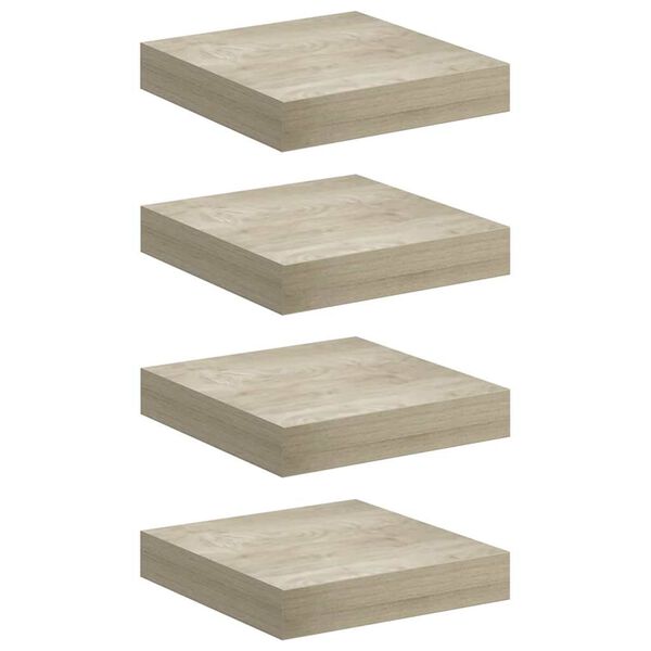 vidaXL Flytende vegghyller 4 stk eik 23x23,5x3,8 cm MDF