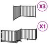 vidaXL Hundeport sammenleggbar 10 paneler svart 800 cm poppeltre