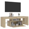 vidaXL TV-benk med LED-lys sonoma eik 120x35x40 cm