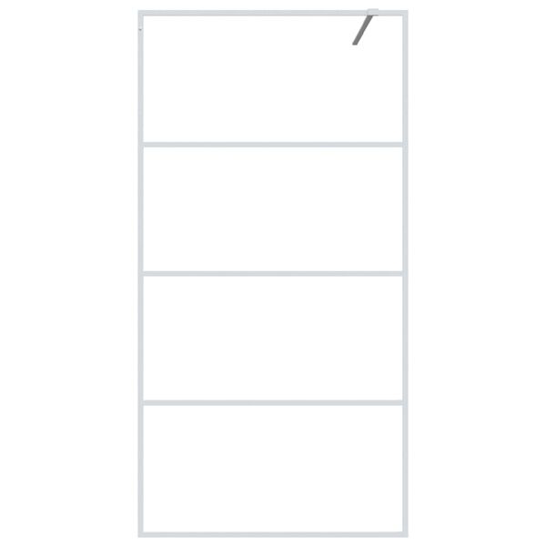 vidaXL Dusjvegg hvit 100x195 cm klart ESG-glass