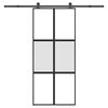 vidaXL Skyved&oslash;r med monteringssett 90x205 cm herdet glass og aluminium