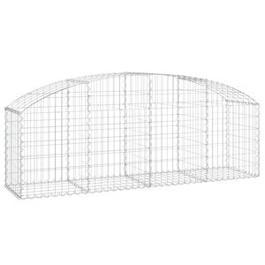 vidaXL Gabionkurv buet 200x50x60/80 cm galvanisert jern