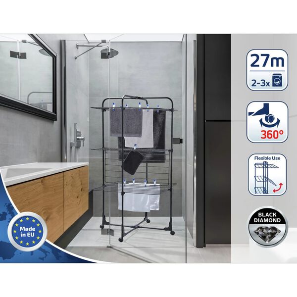 Leifheit T&oslash;rket&aring;rn Classic Tower 270 svart