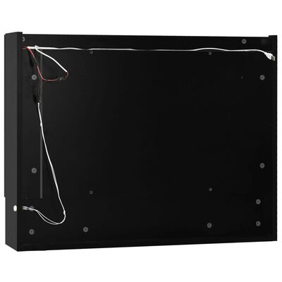 vidaXL Speilskap med LED svart 80x15x60 cm MDF