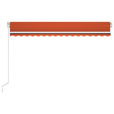 vidaXL Automatisk markise med vindsensor og LED 450x300cm oransje/brun