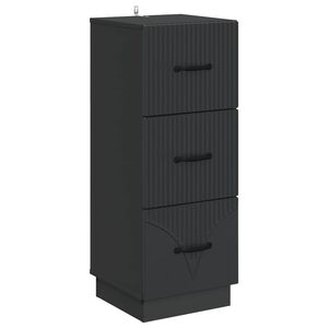 vidaXL Skuffeskap Svart 33 x 34,5 x 87 cm Konstruert tre
