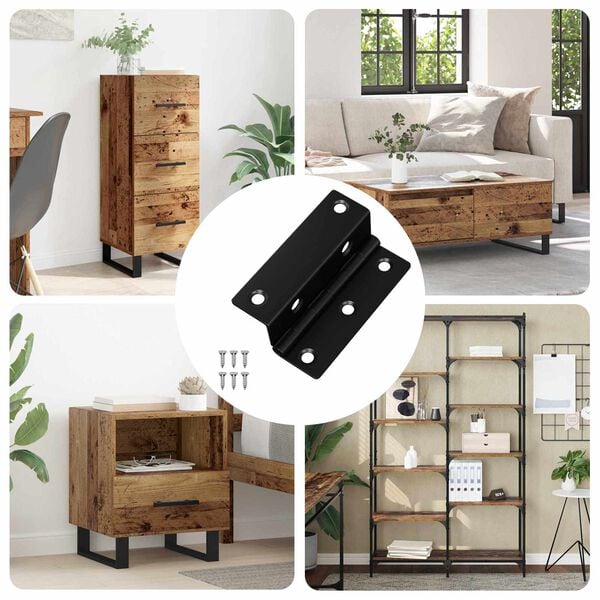 vidaXL Hingse 12 pcs Svart 38 x 17 x 60 mm Jern