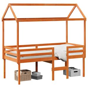 vidaXL H&oslash;yseng med tak voksbrun 90x190 cm heltre furu